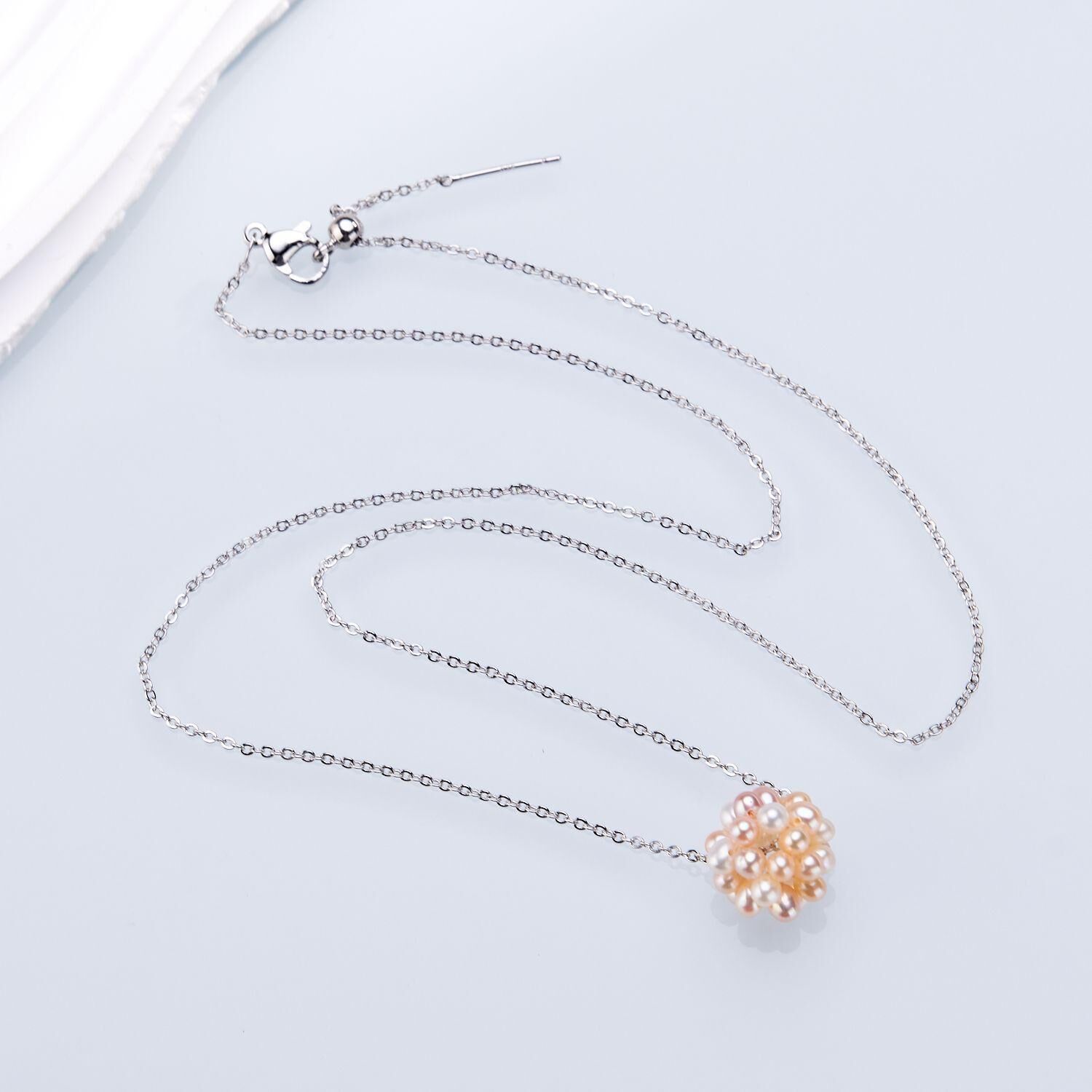 0421sz20-SZHK-PEARL-淡水繡球套鏈(B24)