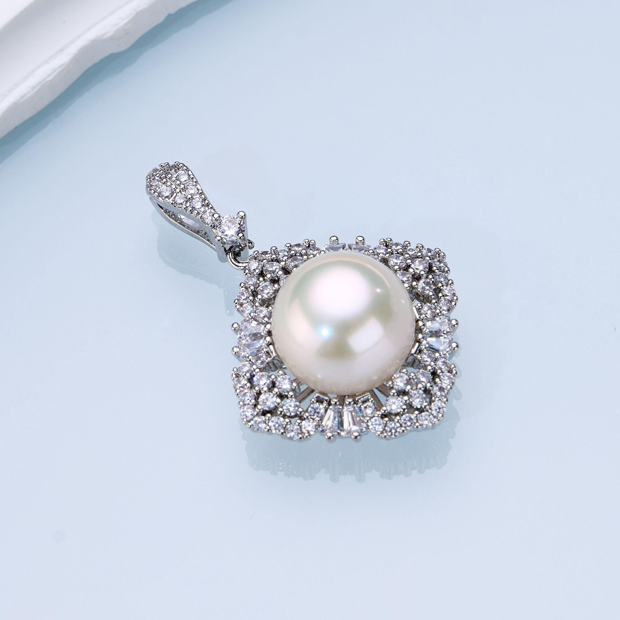 0421sz18-SZHK-PEARL-淡水方塊萬能扣【不含鏈】(B21)