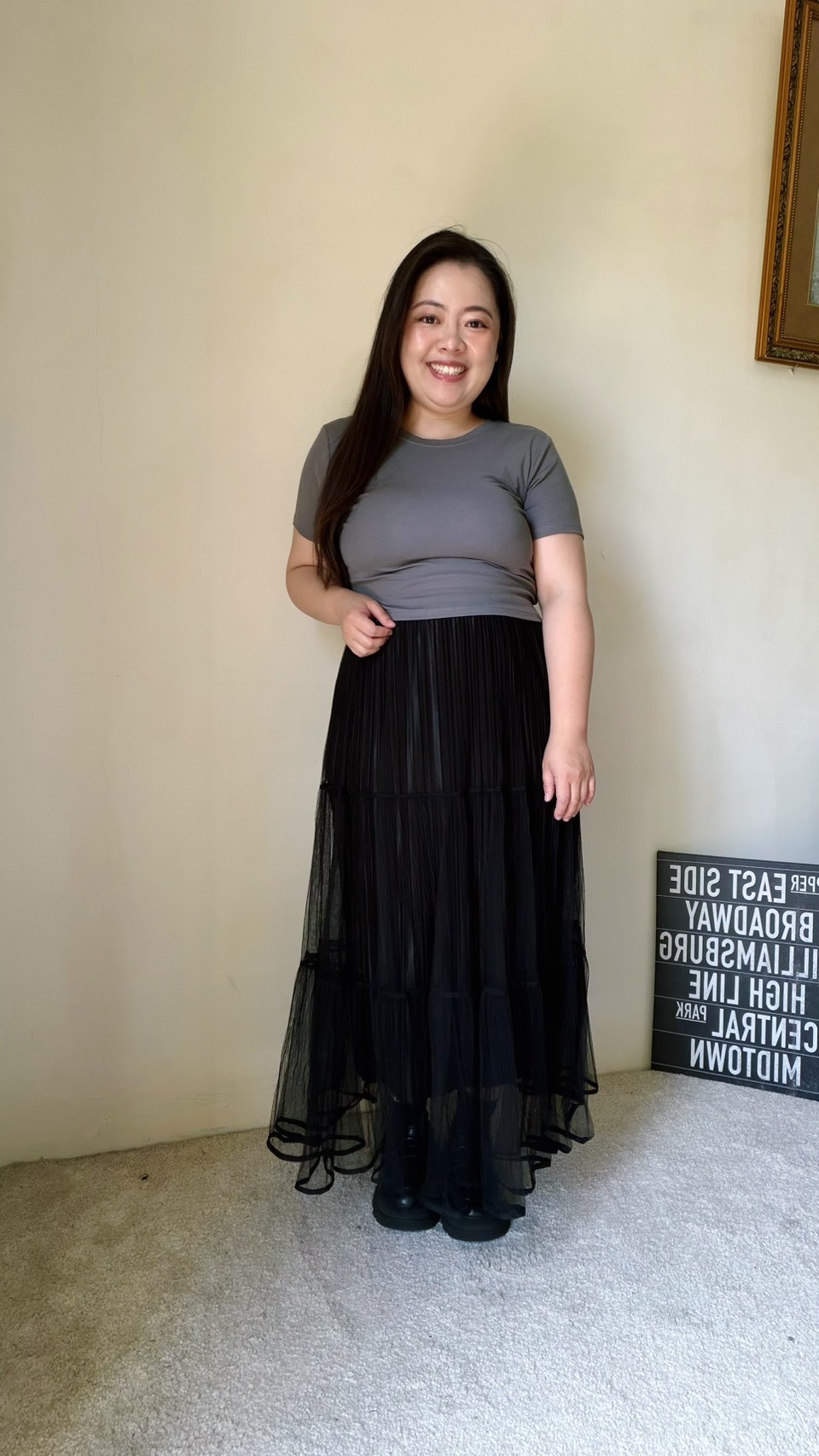 唯美雙層紗紗長裙(杏現貨