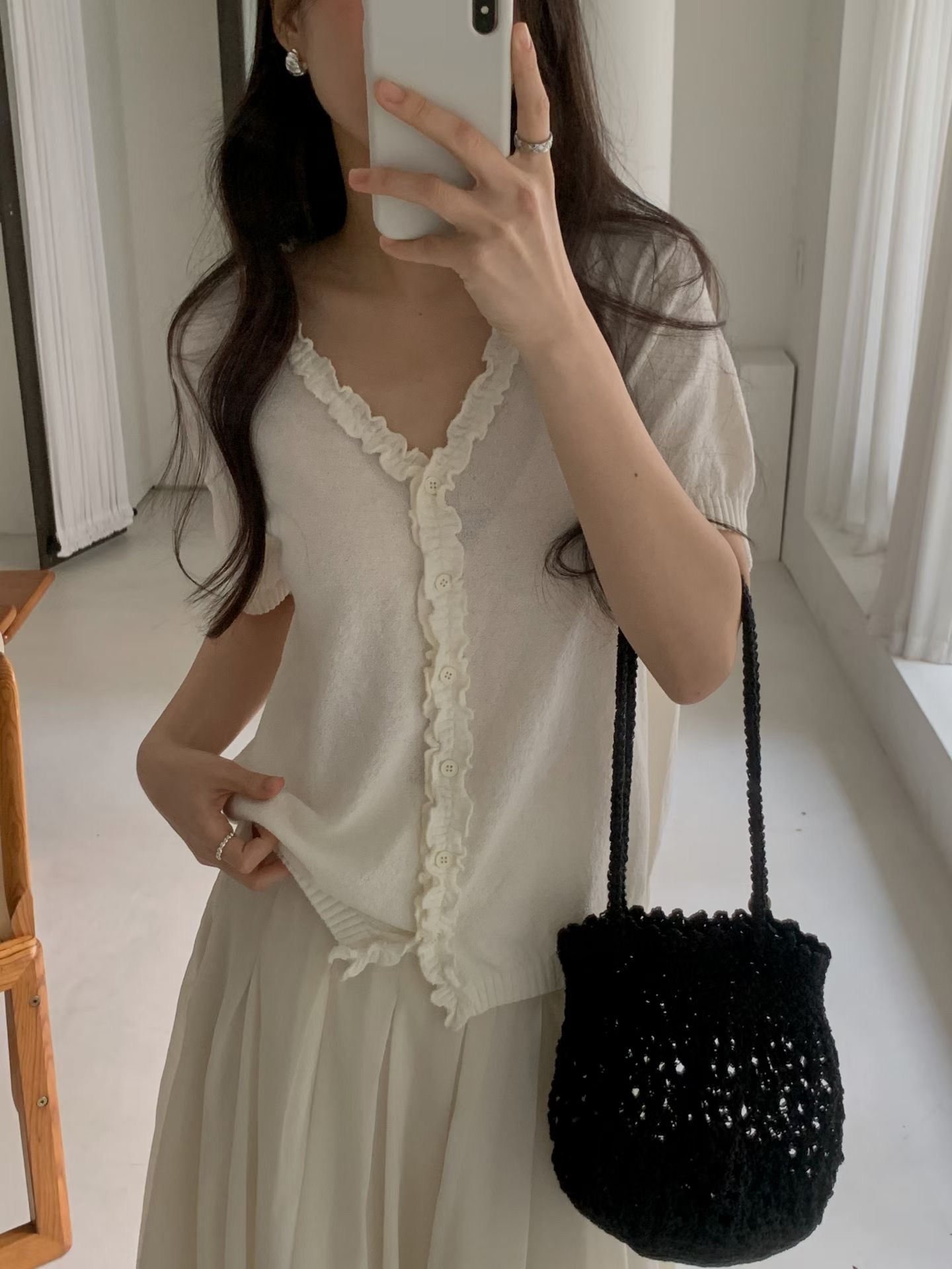 Ruffle layers soft knit