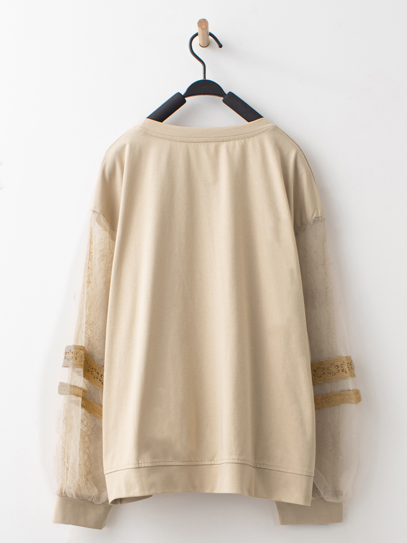 蕾絲雙層拼接日系上衣