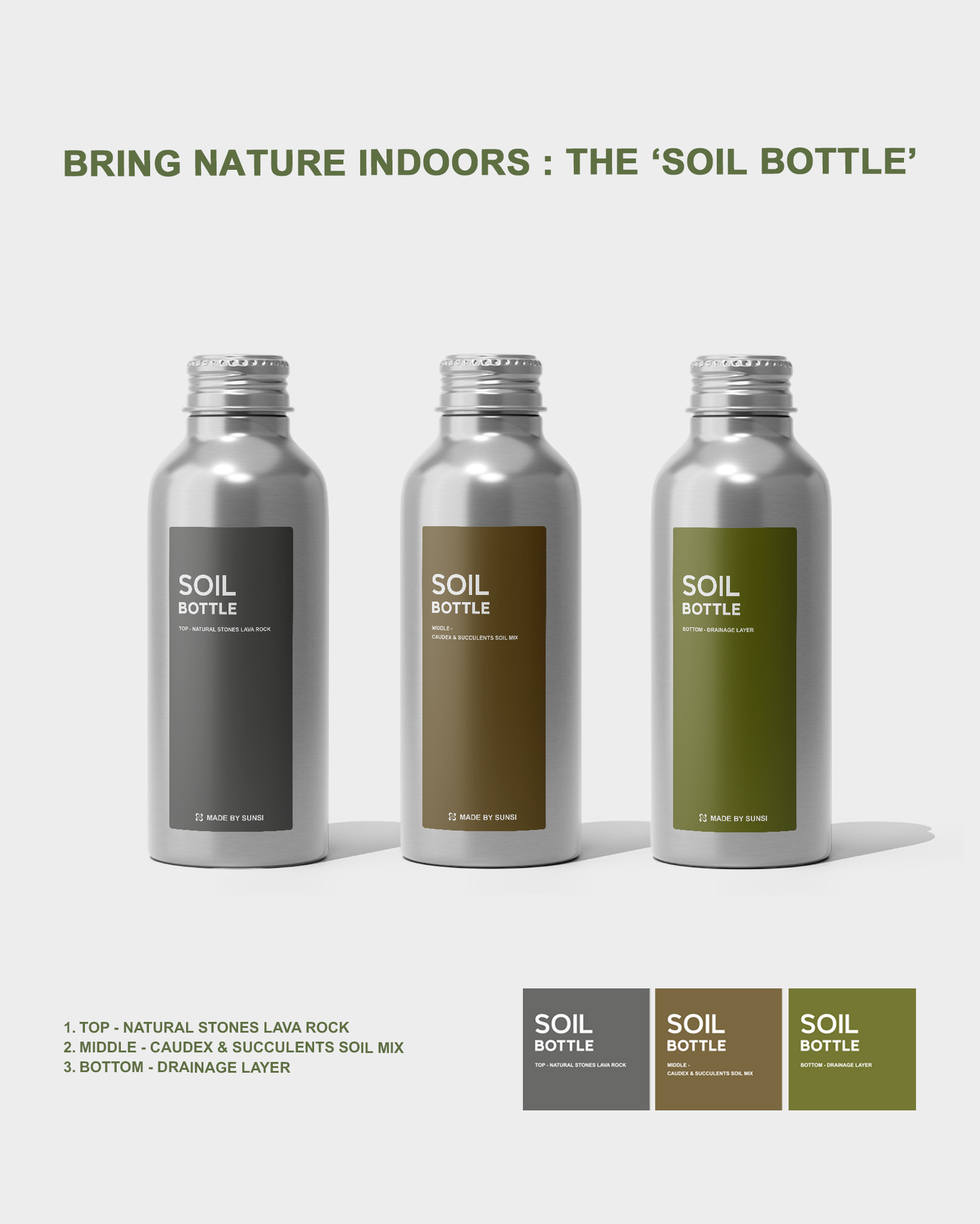 黑火山石／混合顆粒土／陶粒 － SOIL BOTTLE