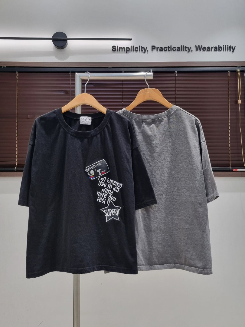 韓系個性星星刺繡Oversize棉T