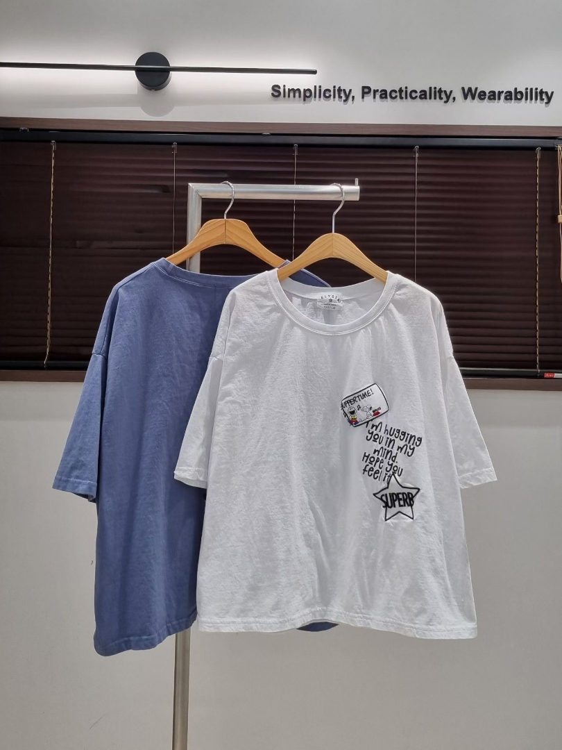 韓系個性星星刺繡Oversize棉T