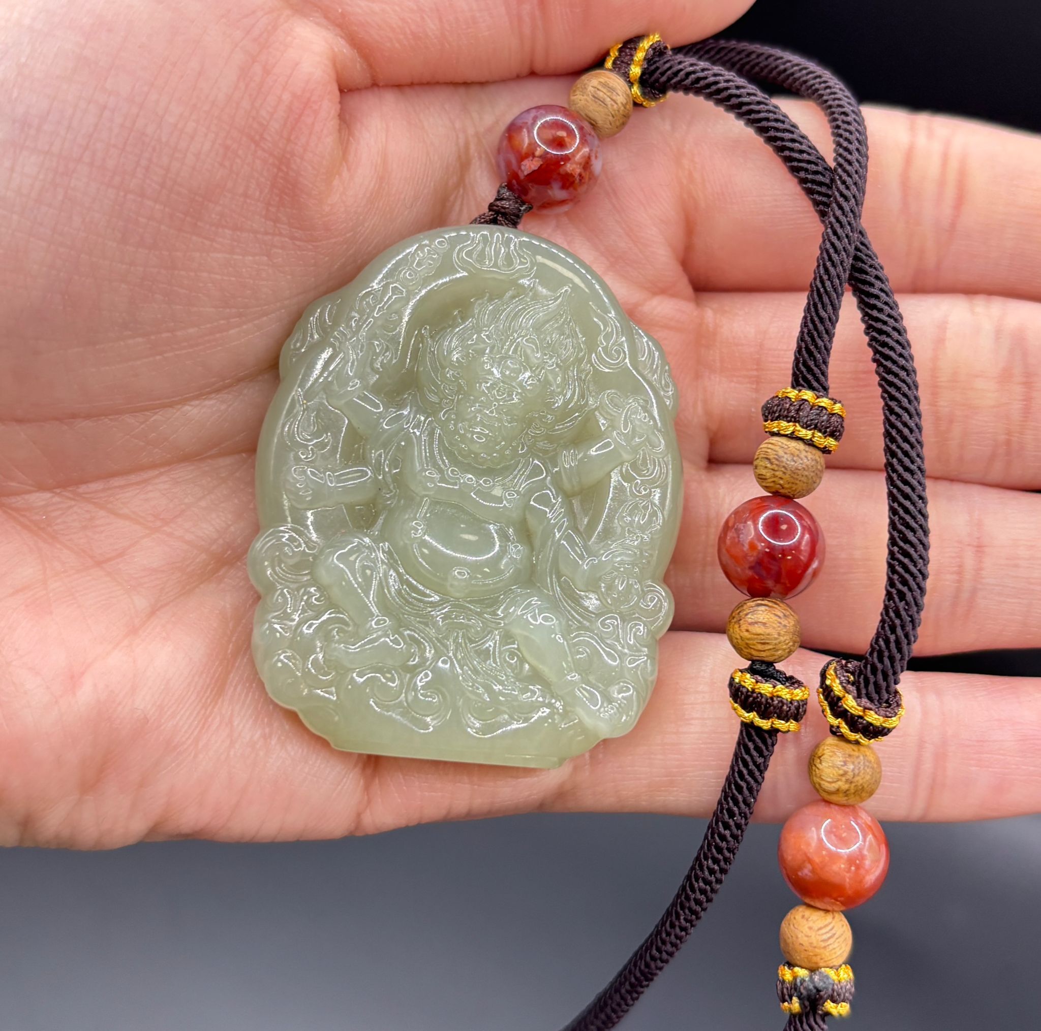 NC260420 - H103-和田玉水剛料馬頭明王吊墜頸鏈-(需留中文全名，包集體開光)(預計6月中到貨)(只限尖沙咀門市自取不包郵)