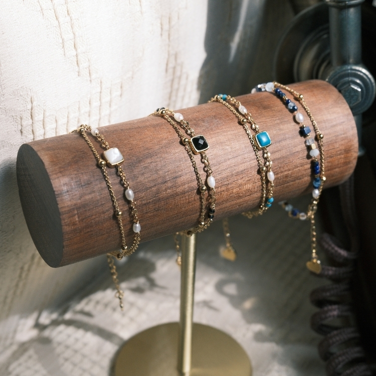 舊夢之海 手鏈 綠松石 勇氣 黑瑪瑙 安定 珍珠母貝 溫柔 天然珍珠 鈦鋼手鍊