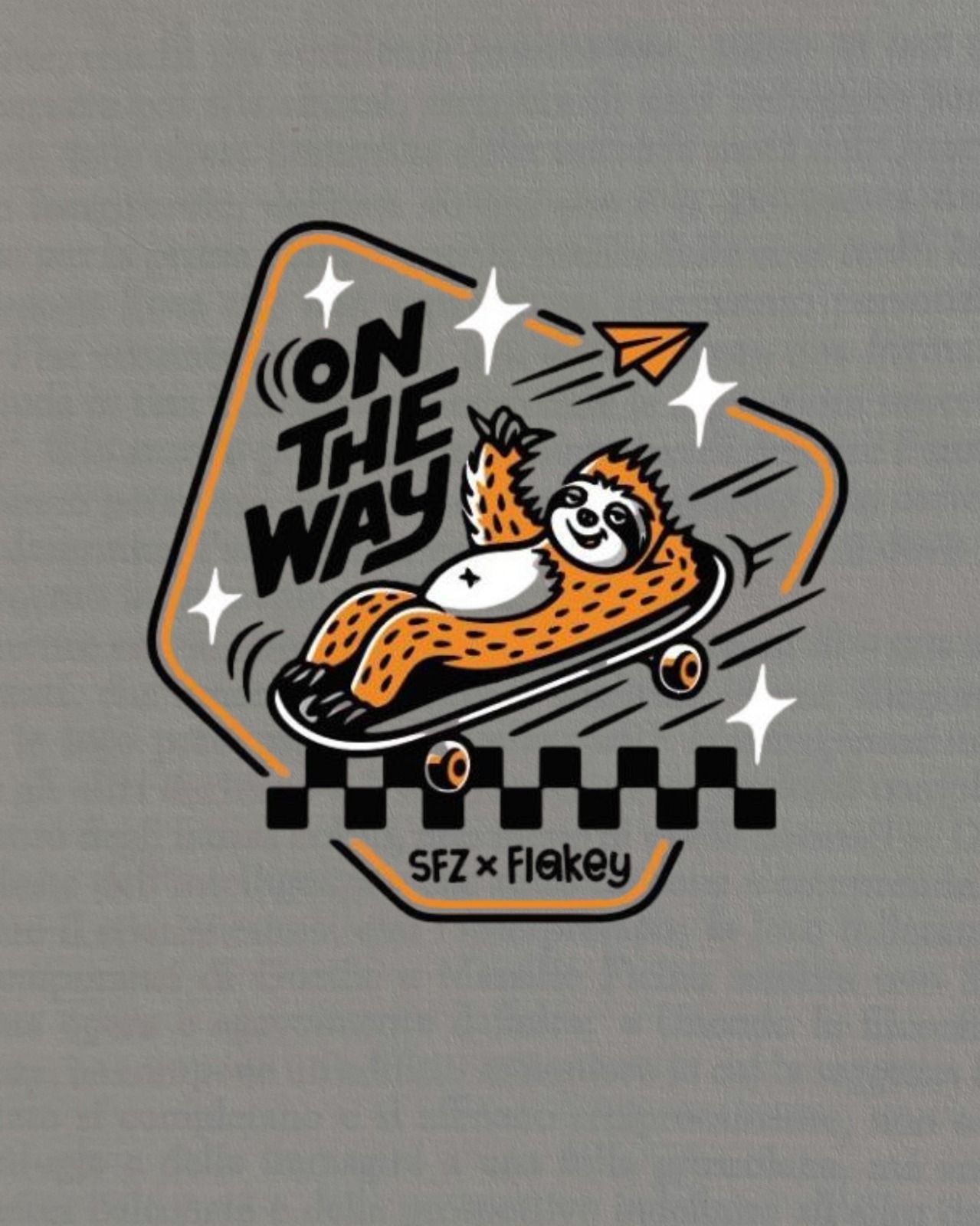 Flakey X Start From Zero 樹懶 On The Way黑色 Tee