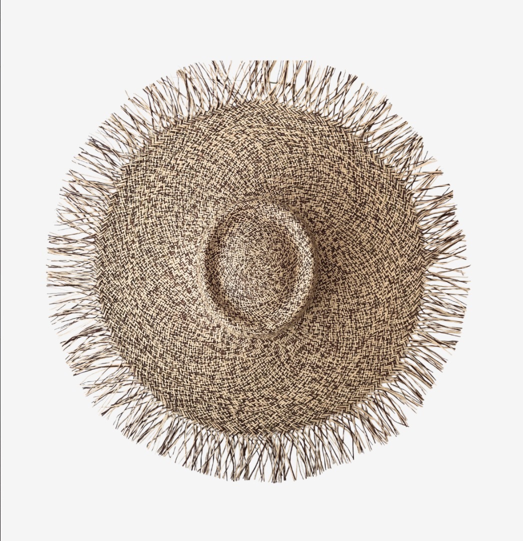 1VP0419-002 [VAN PALMA] Aurora Straw Hat Natural-Auburn #AURORA-NATURAL-AUBURN (EU)
