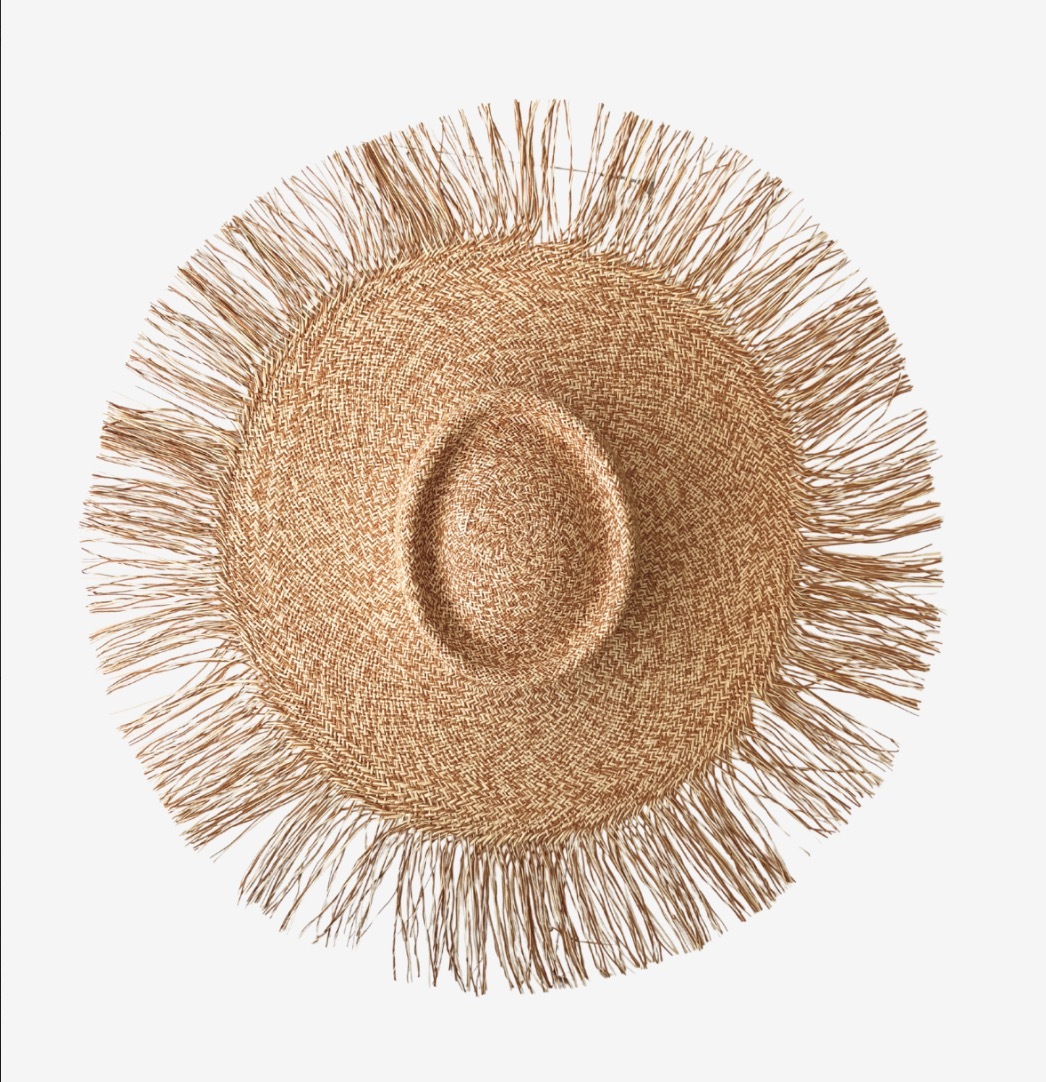 1VP0419-003 [VAN PALMA] Aurora Straw Hat Natural-Orange #AURORA-NATURAL-ORANGE (EU)
