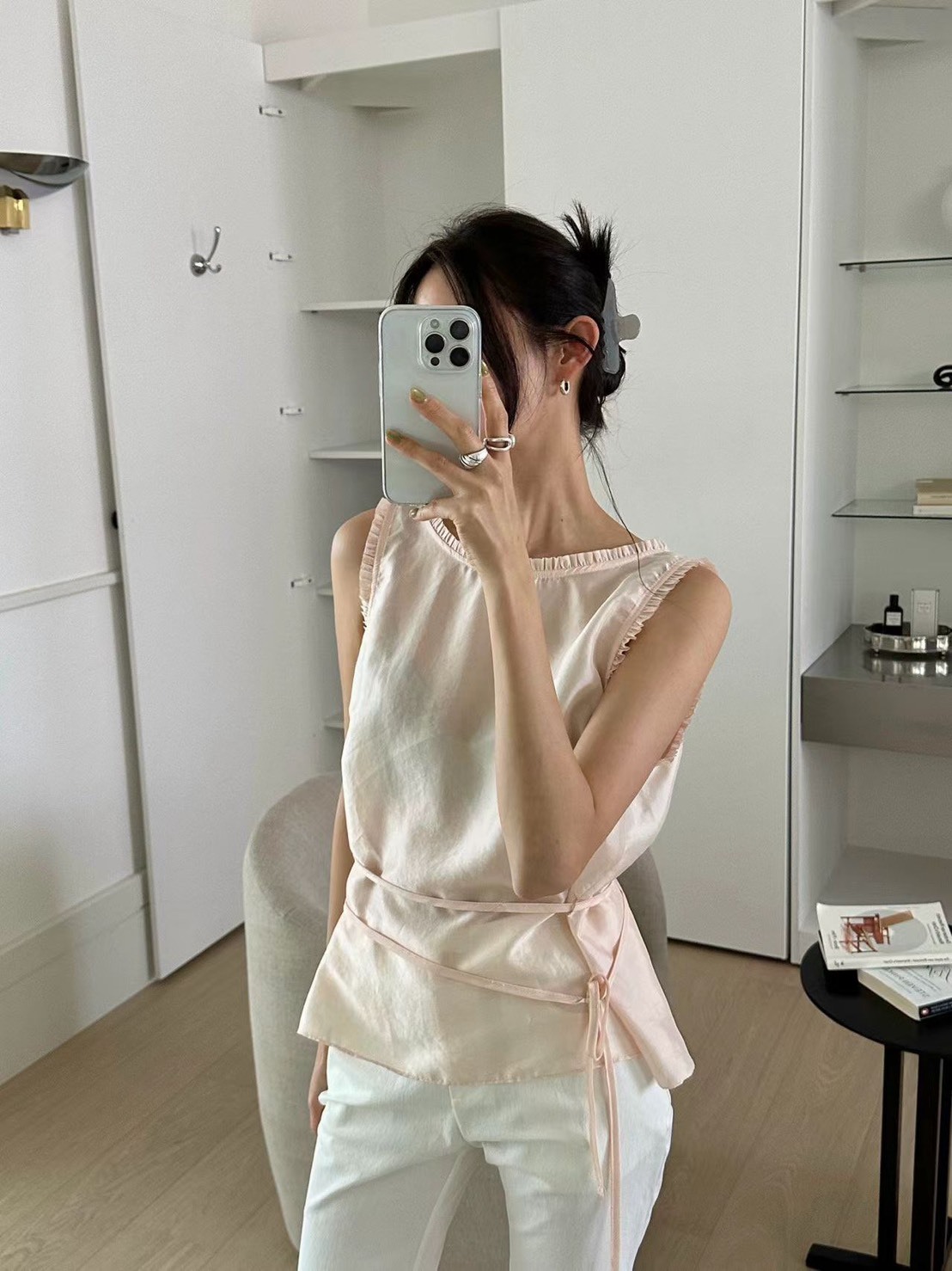 雙面穿交錯綁帶背心