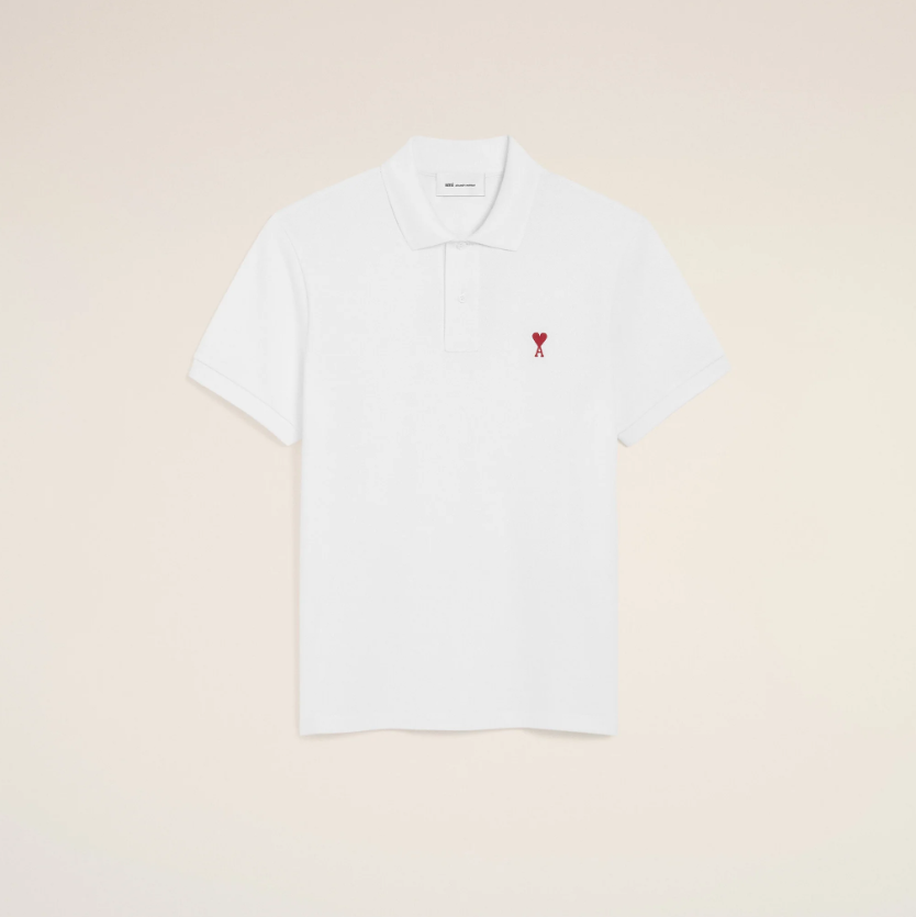 AMl 愛心刺繡POLO短T (4色)