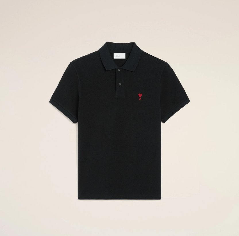 AMl 愛心刺繡POLO短T (4色)