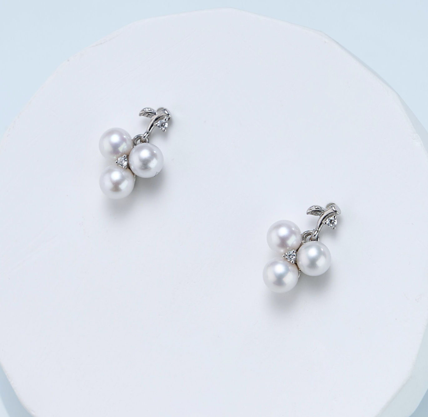 0421sz37-SZHK-PEARL-淡水葡萄耳釘(B42)