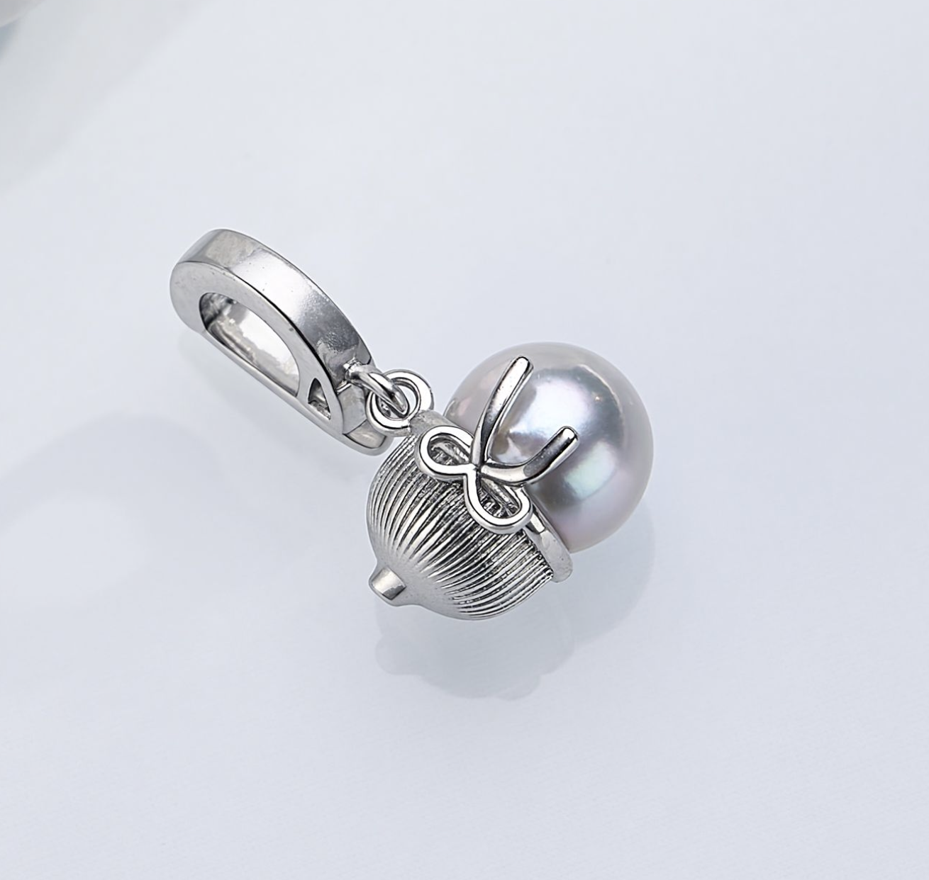 0421sz47-SZHK-PEARL-海水真多麻葫蘆萬能扣+鏈(B53)