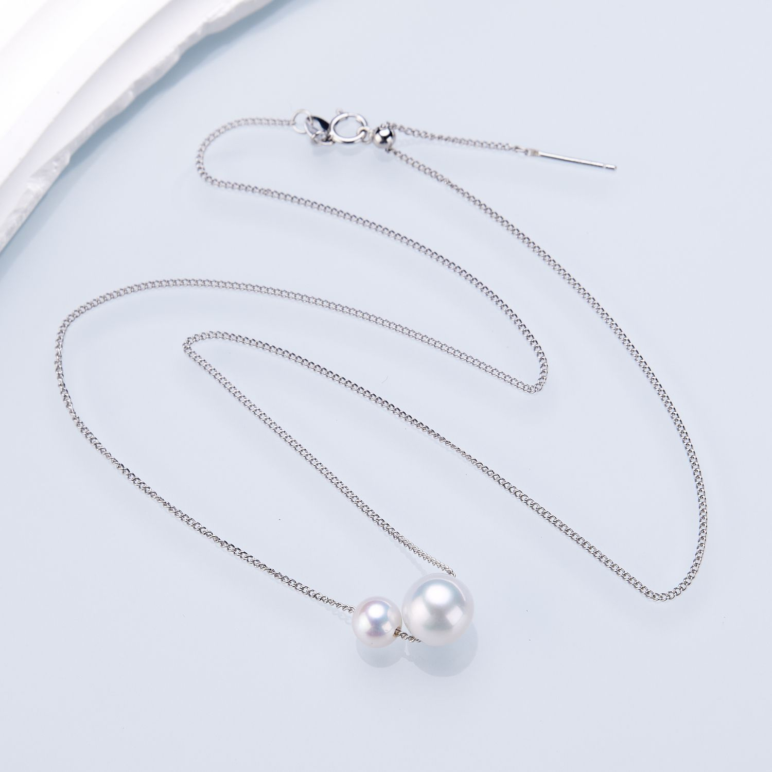 0421sz73-SZHK-PEARL-淡水雙珠路路通項鏈(A24)