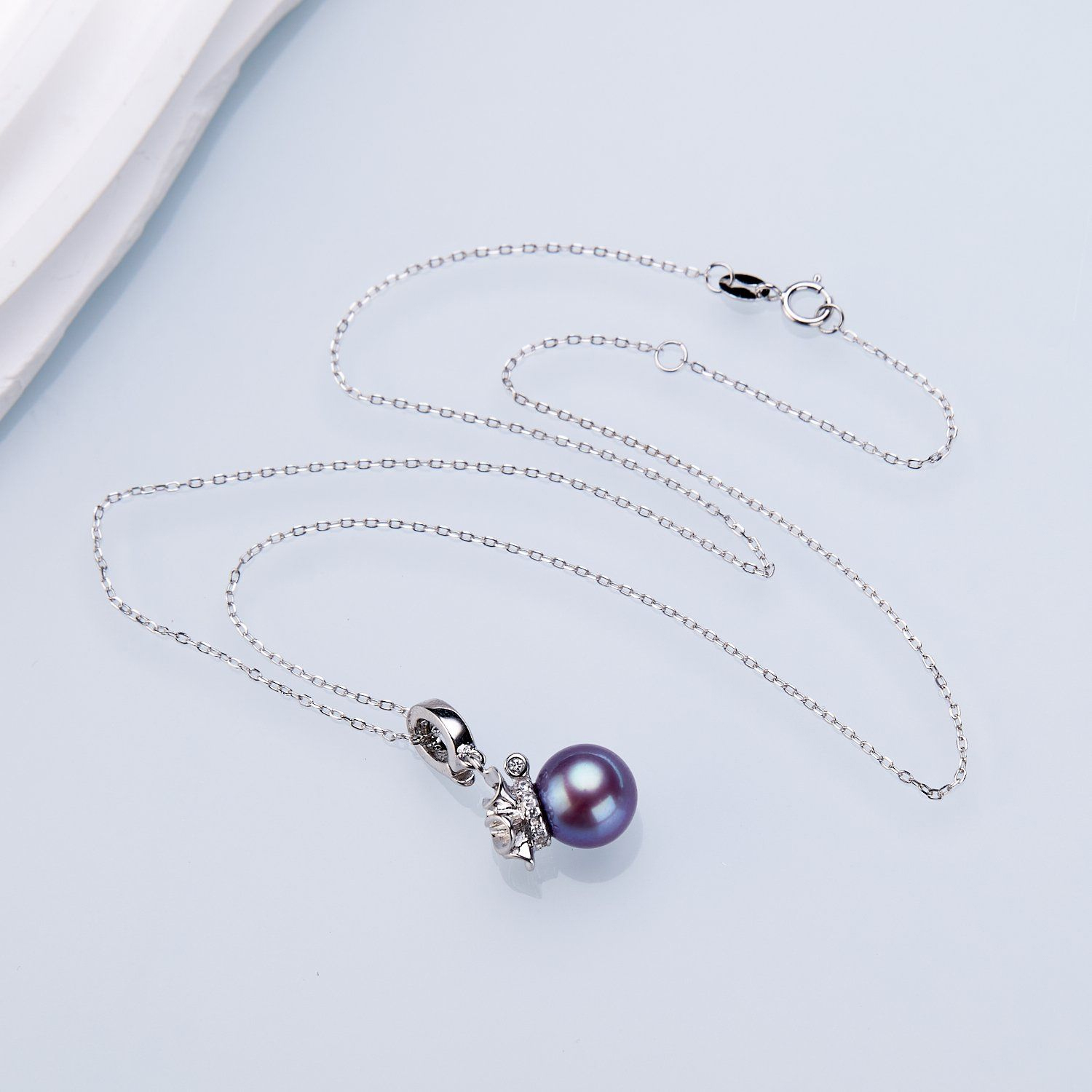 0421sz74-SZHK-PEARL-淡水紫珠錢袋子萬能扣+鏈(A25)