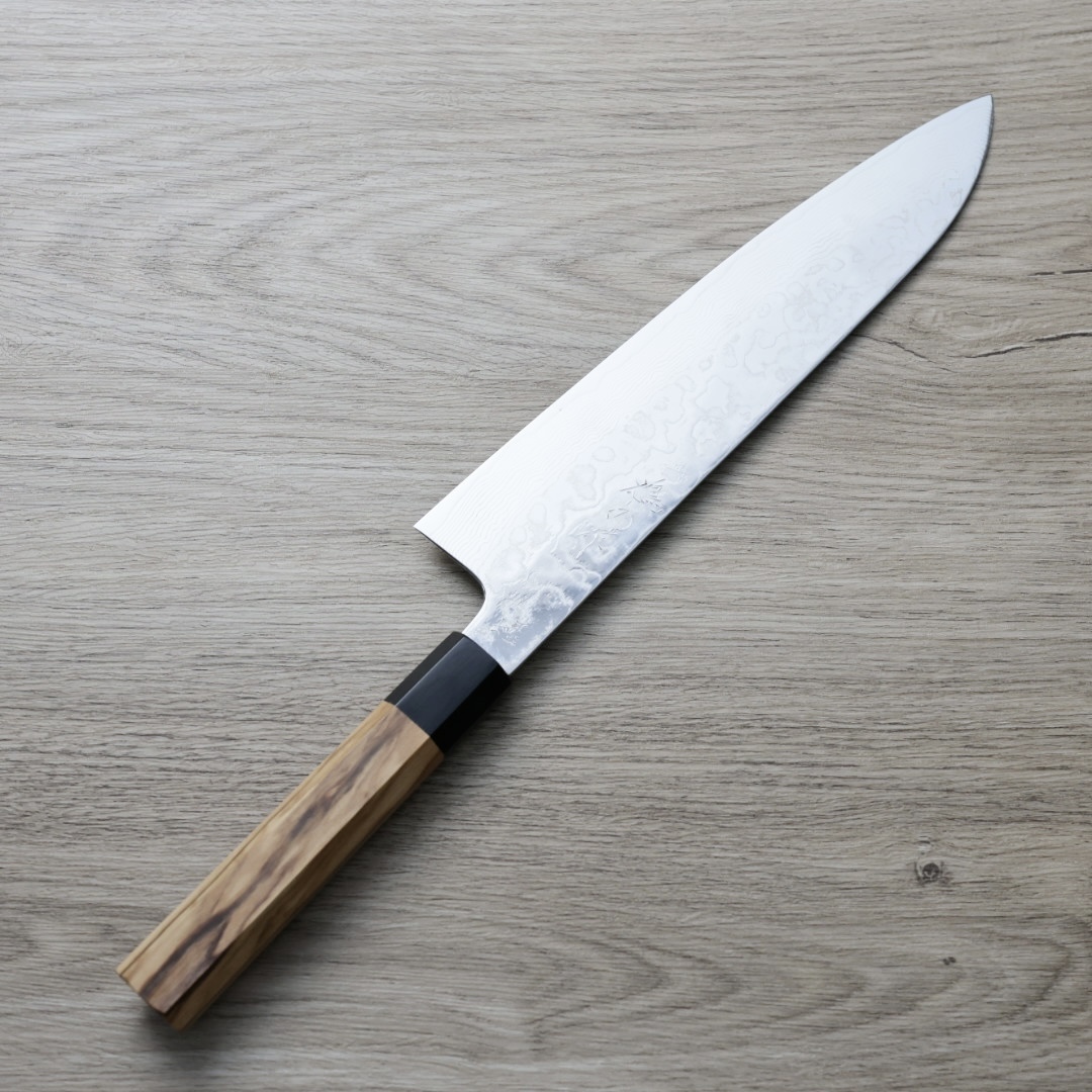 鳩野憲志朗 牛刀 240mm SG2 鑽石大馬士革