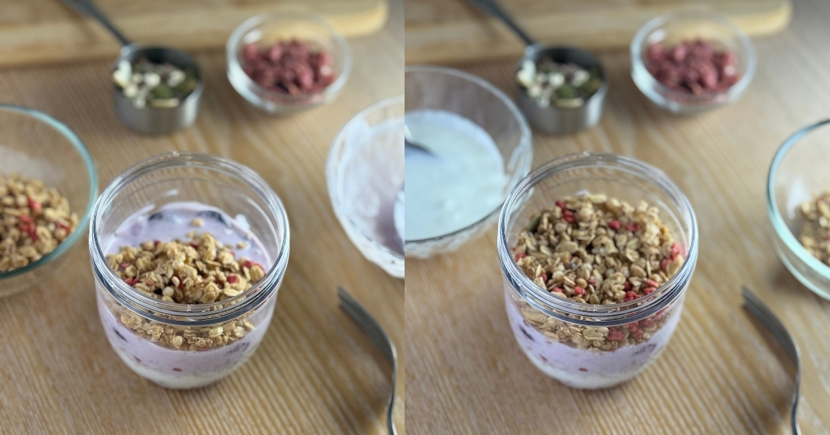 加入剩下的一半燕麥穀片