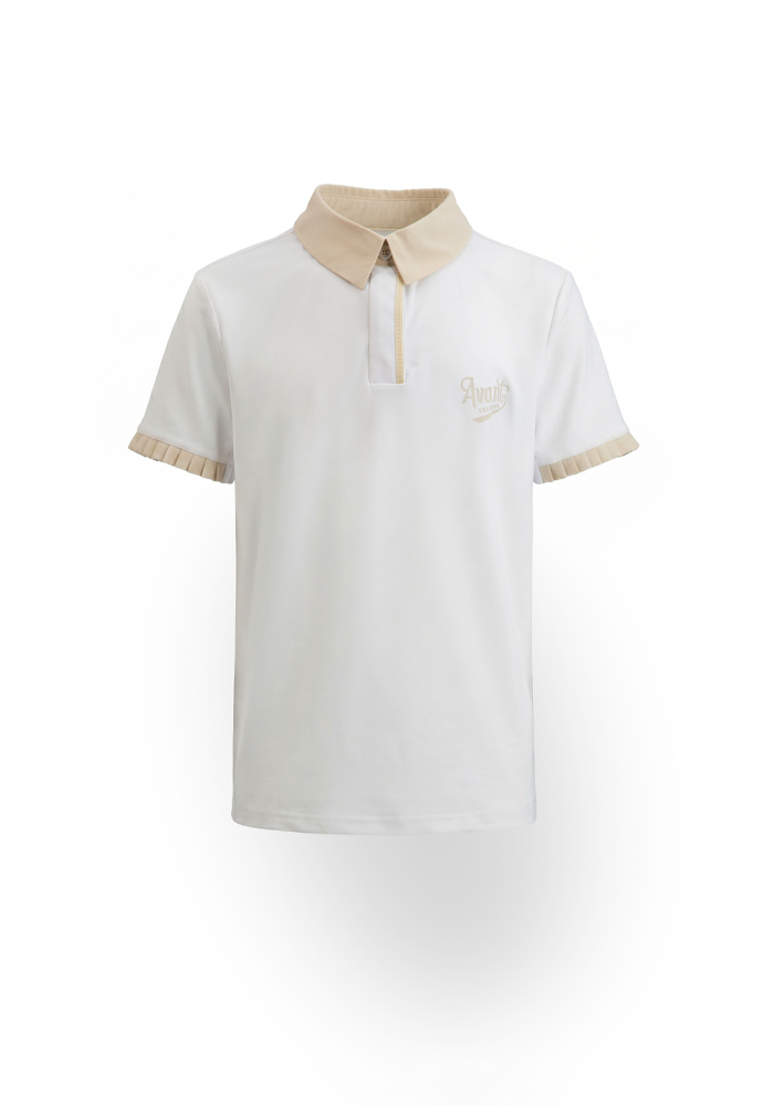 童褶飾POLO短衫-夏日白