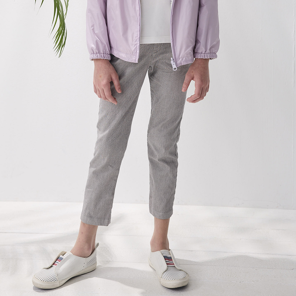 PIPPY簡約百搭棉質彈性長褲 灰