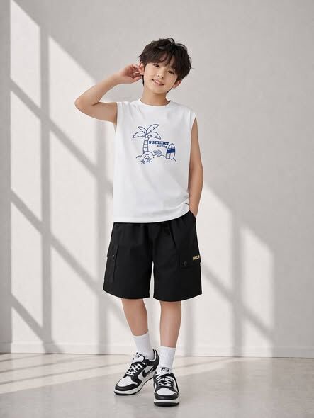 復古風工裝五分褲