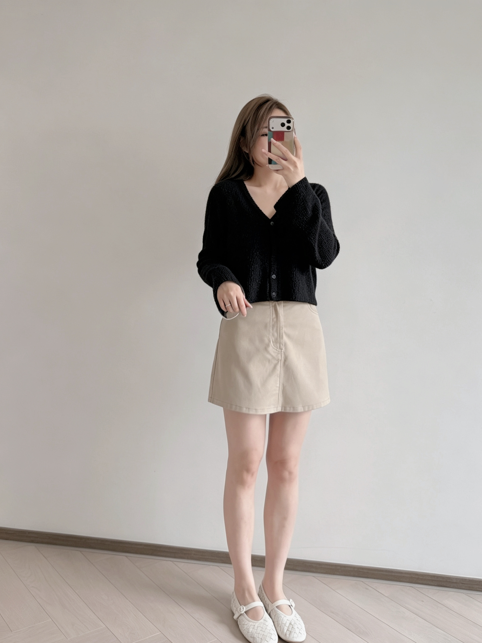 預訂 7419 黑色針織短版上衣