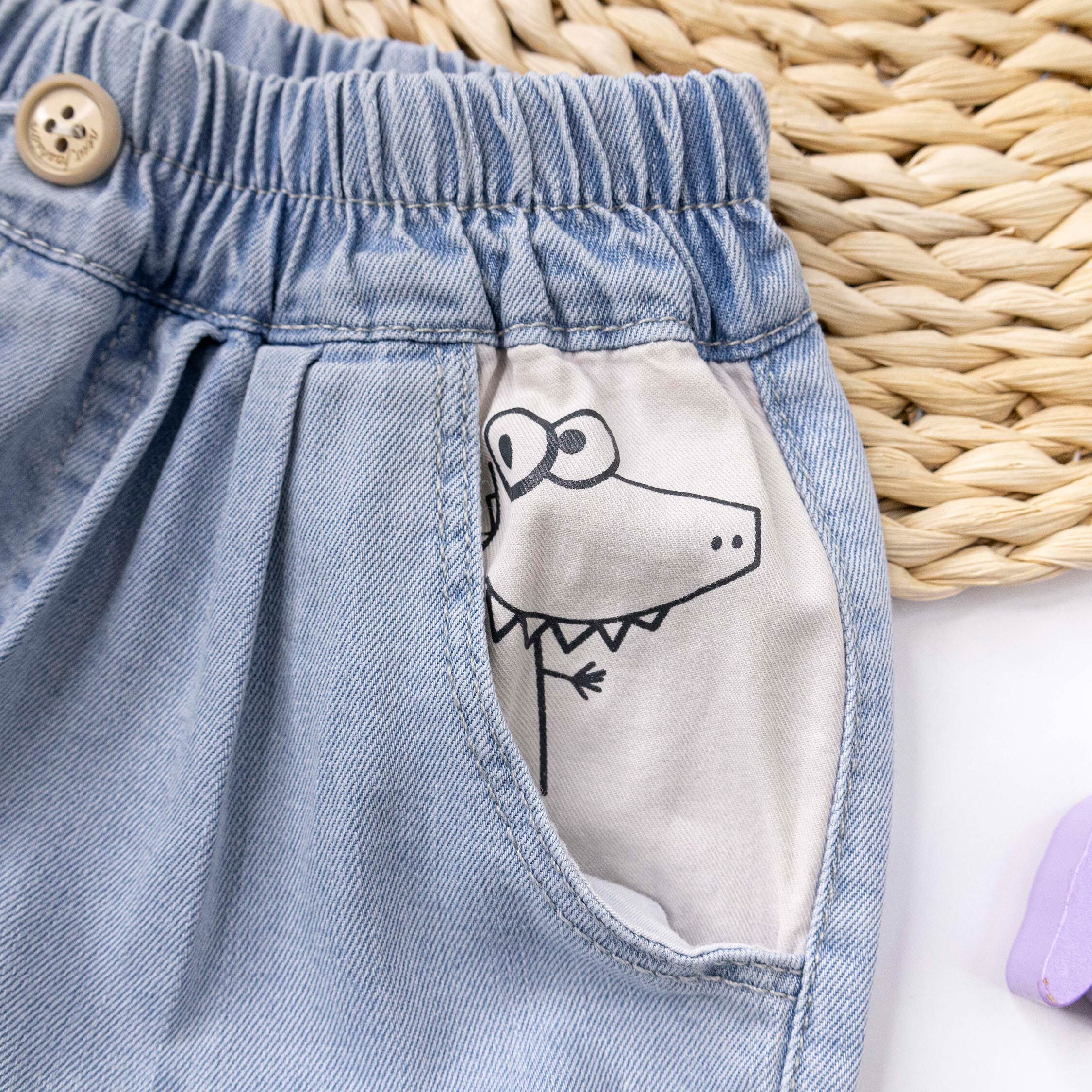 逗趣鱷魚塗鴉縮口褲 (H60046)