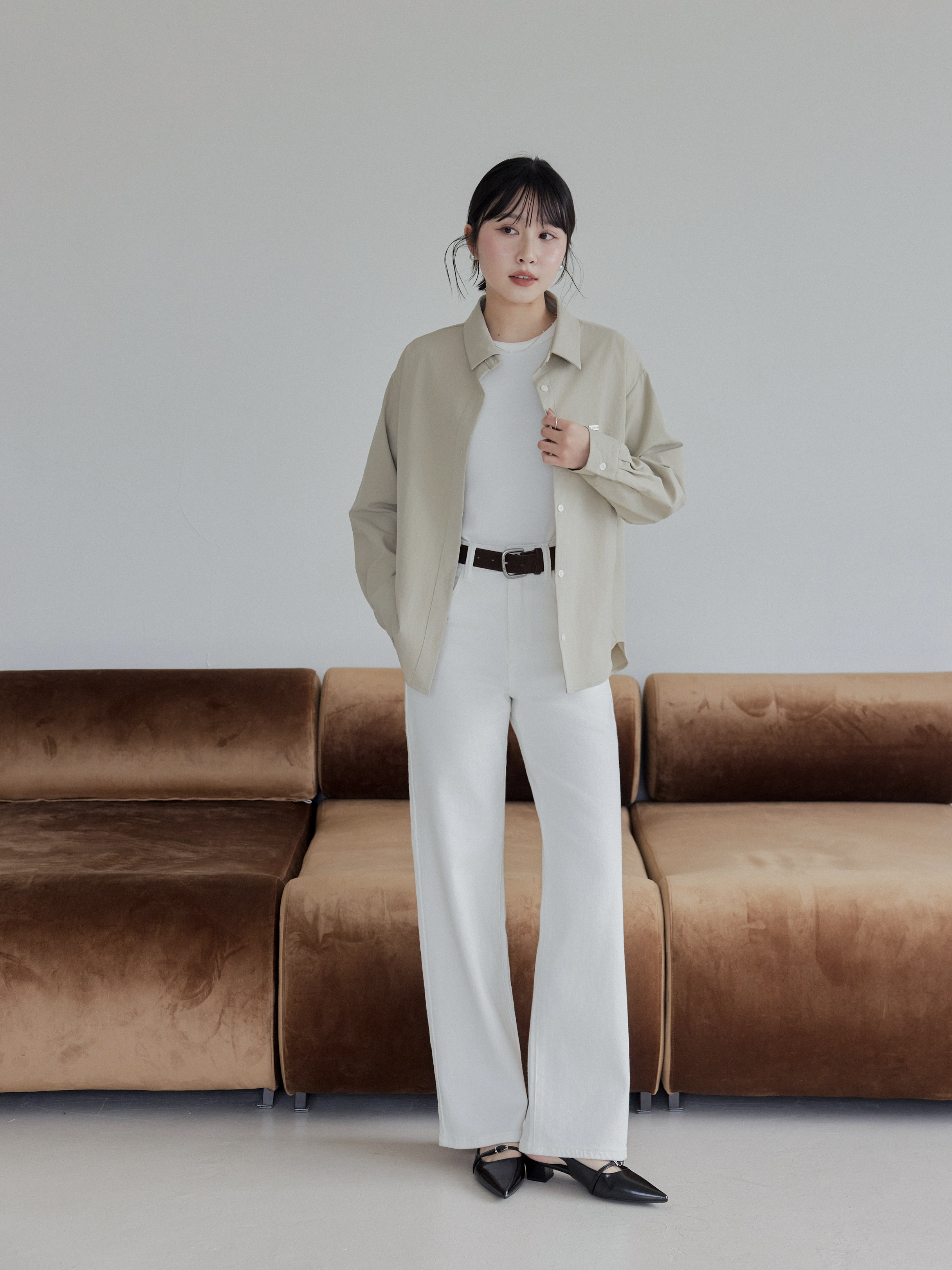 挺版小標薄襯衫外套