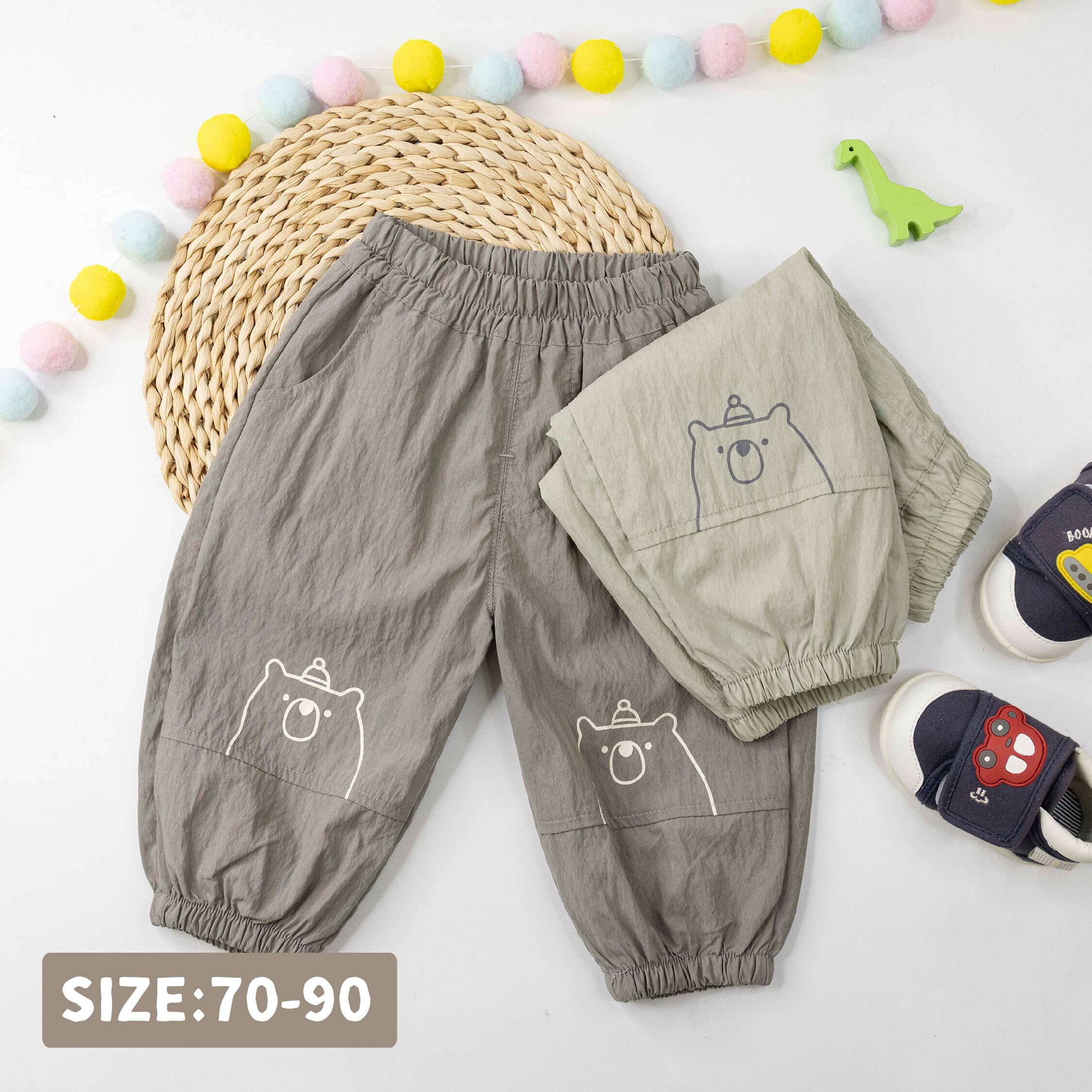 呆呆帽子小熊縮口褲＊二色 (H60049)