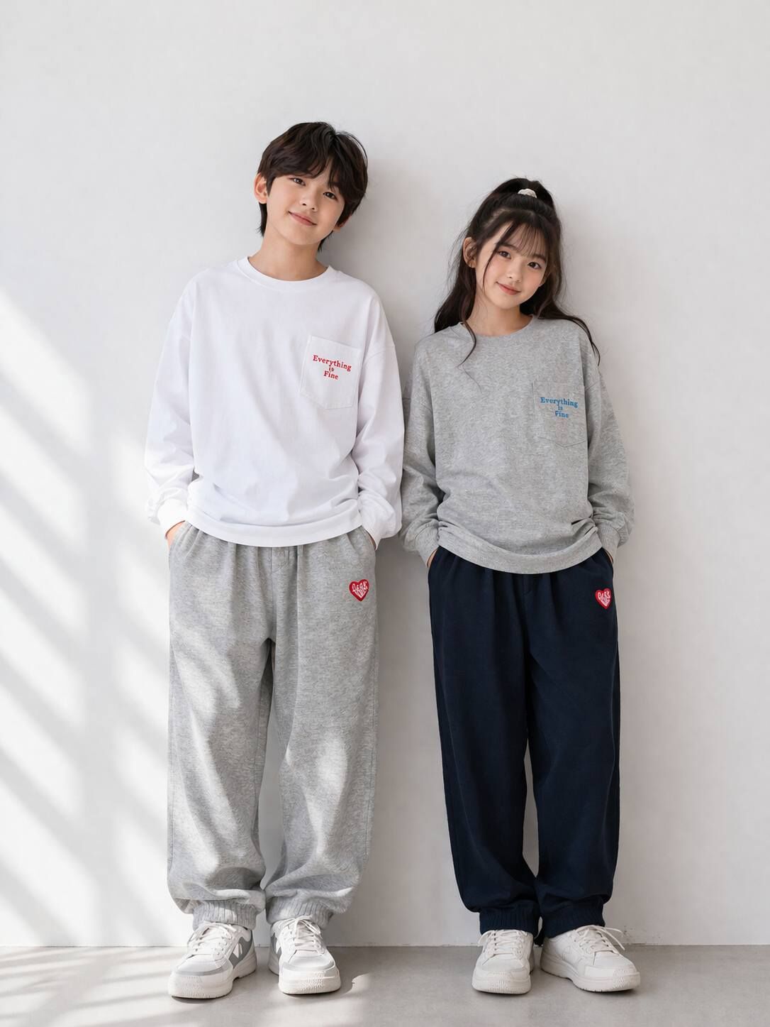 愛心小標日系彎刀休閒運動褲