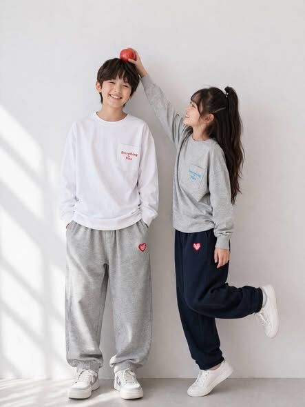 愛心小標日系彎刀休閒運動褲