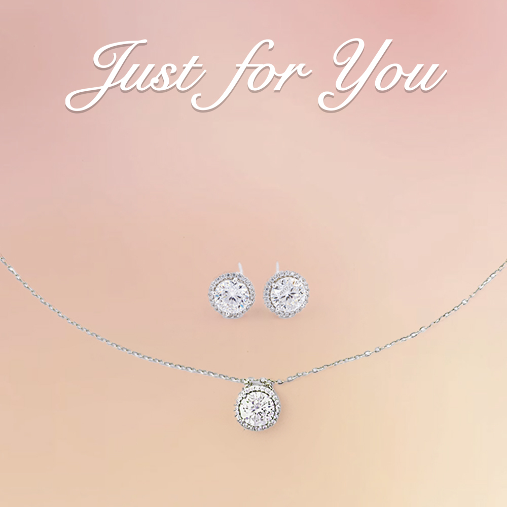 AMARA雪映心語項鍊耳環組(耳針款)