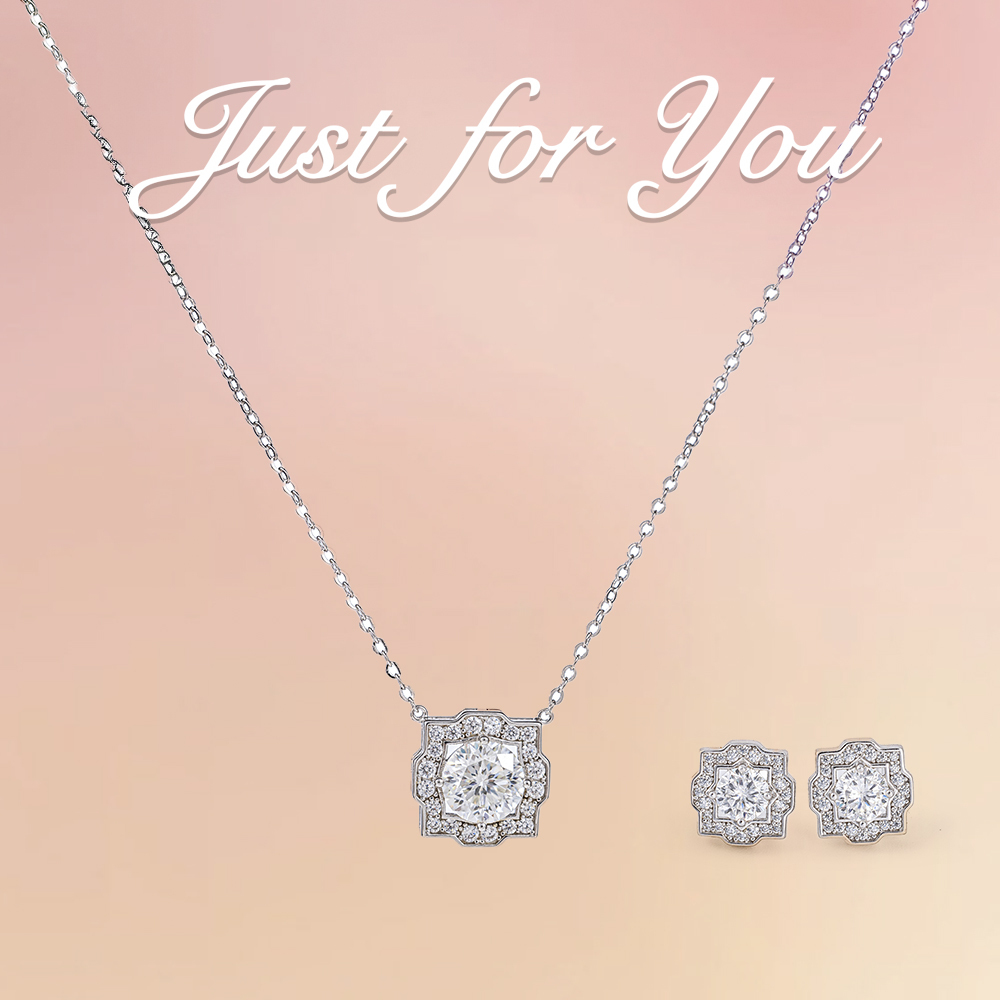 AMARA璀璨皇庭項鍊耳環組(耳針款)