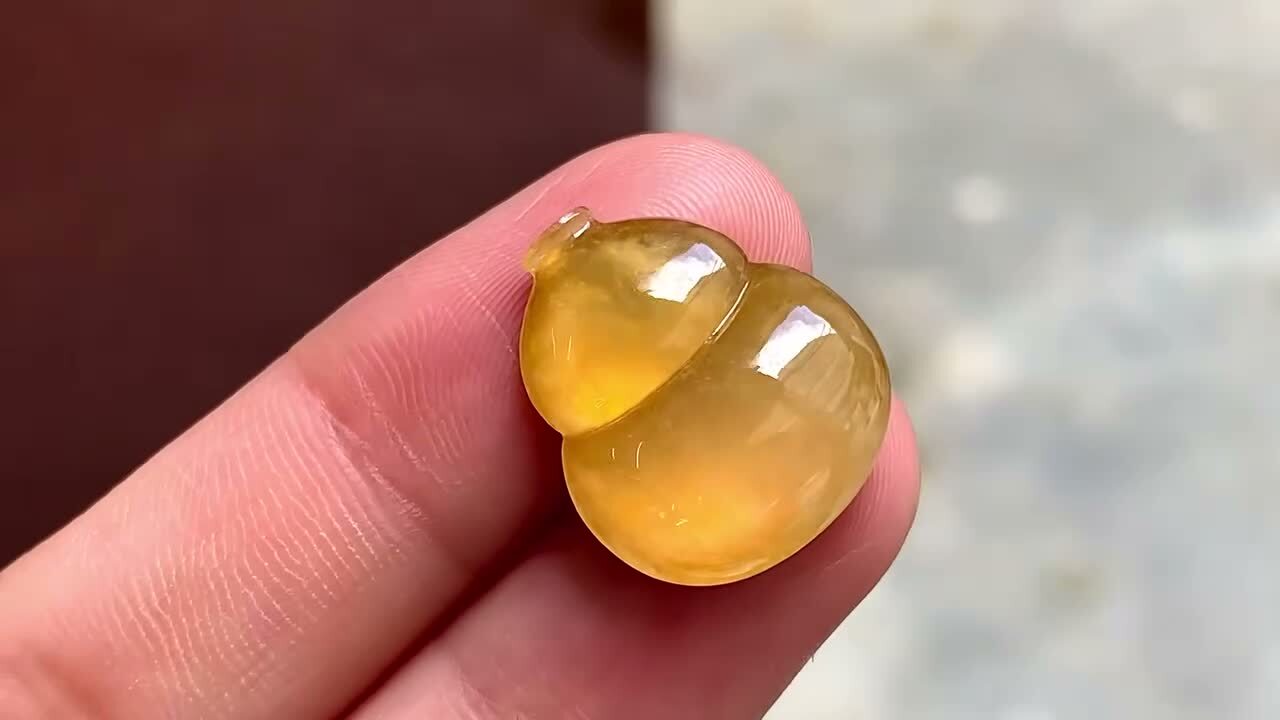 翡翠黃金葫蘆,天然翡翠A玉, 緬甸玉, Jade, Jadeite