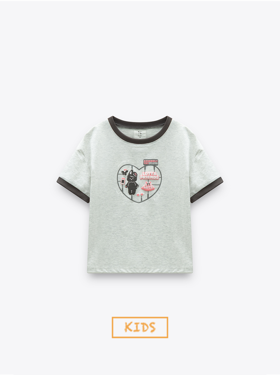 軟軟兔拼接玩具發泡印花T恤【童裝】【親子款】