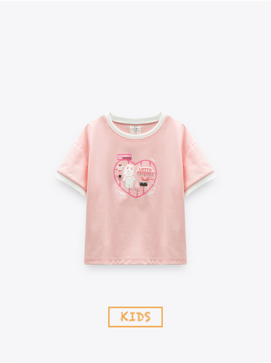 軟軟兔拼接玩具發泡印花T恤【童裝】【親子款】