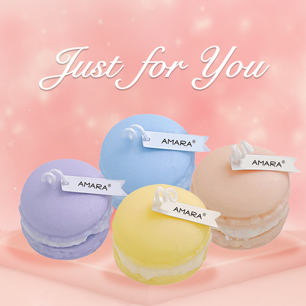 AMARA 慕卡香氛系列蠟燭-馬卡龍四入組