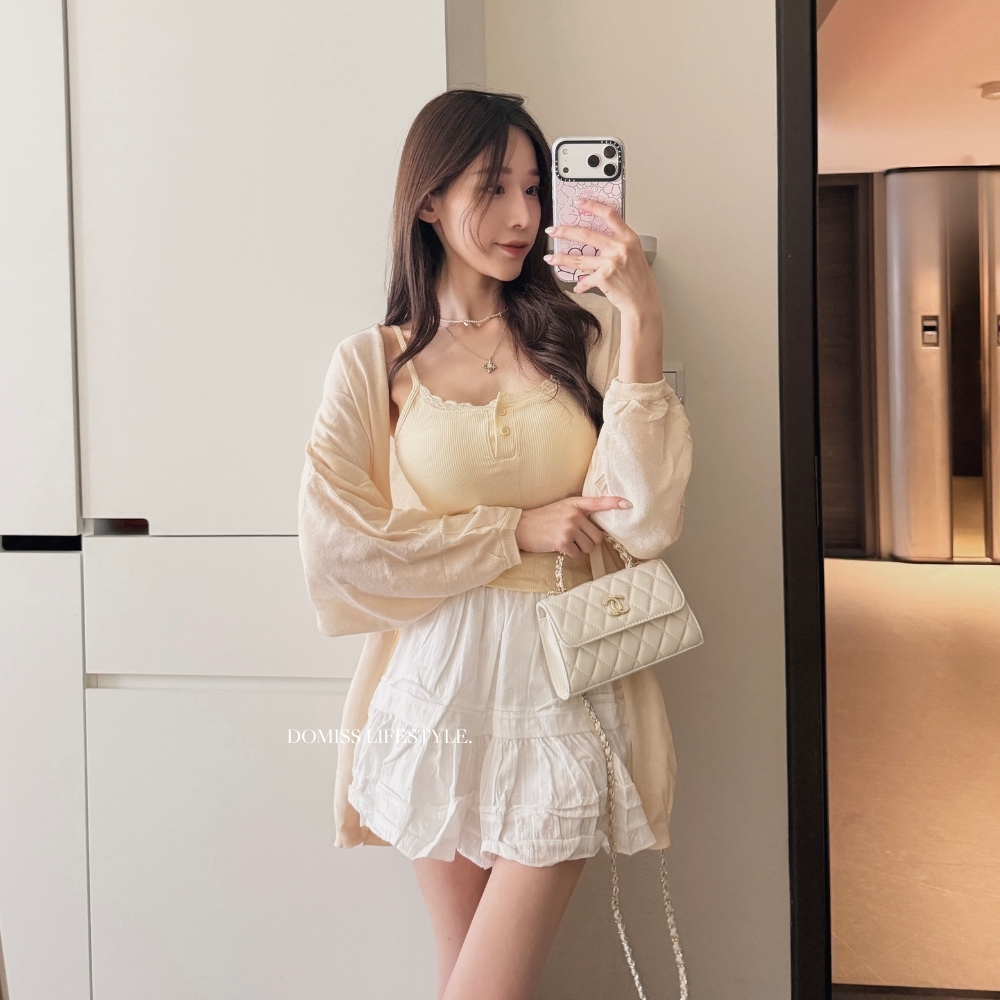 【甜感日常】DOMISS推薦! 蕾絲排扣細肩背心 顯瘦內搭-5色(現+預)