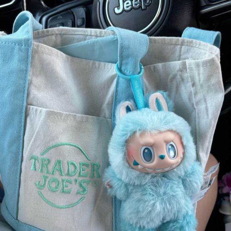 美國 TRADER JOEs 迷你購物袋 馬卡龍色系 寶貝藍