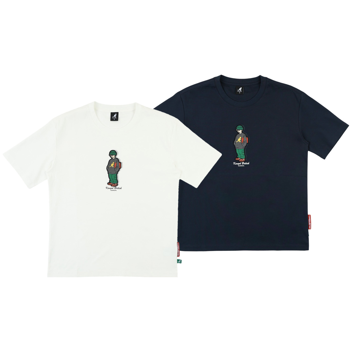 男女款 KANGOL TEE 白色 深藍色 英國 袋鼠 印花 中性 落肩 趣味 人物 短T【66251005】