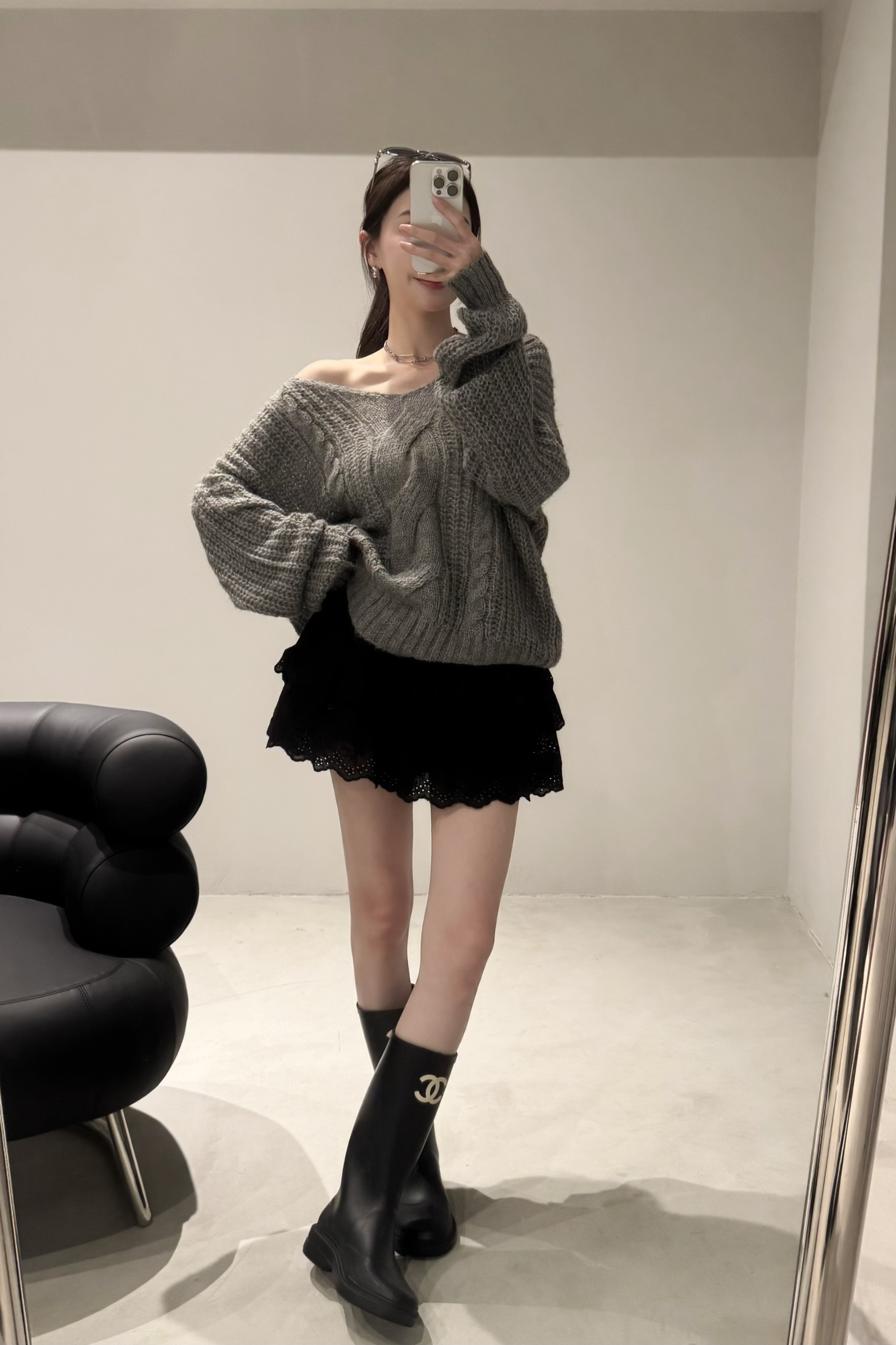 （現貨）#X92 衣櫃永遠少一件的布蕾絲短裙(白/黑/咖啡)
