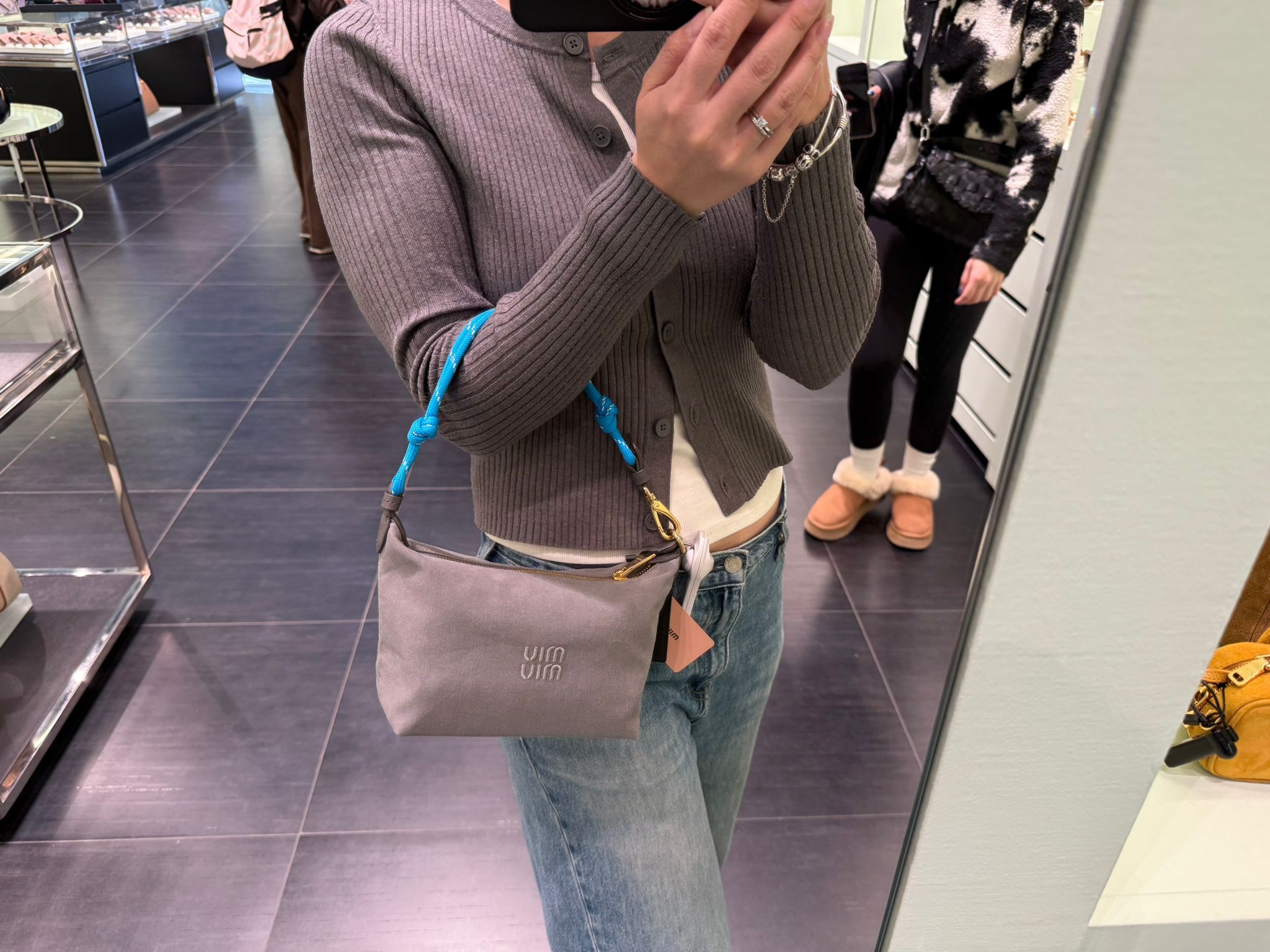 LYS01587 Miu Miu Gabardine Pouch Bag