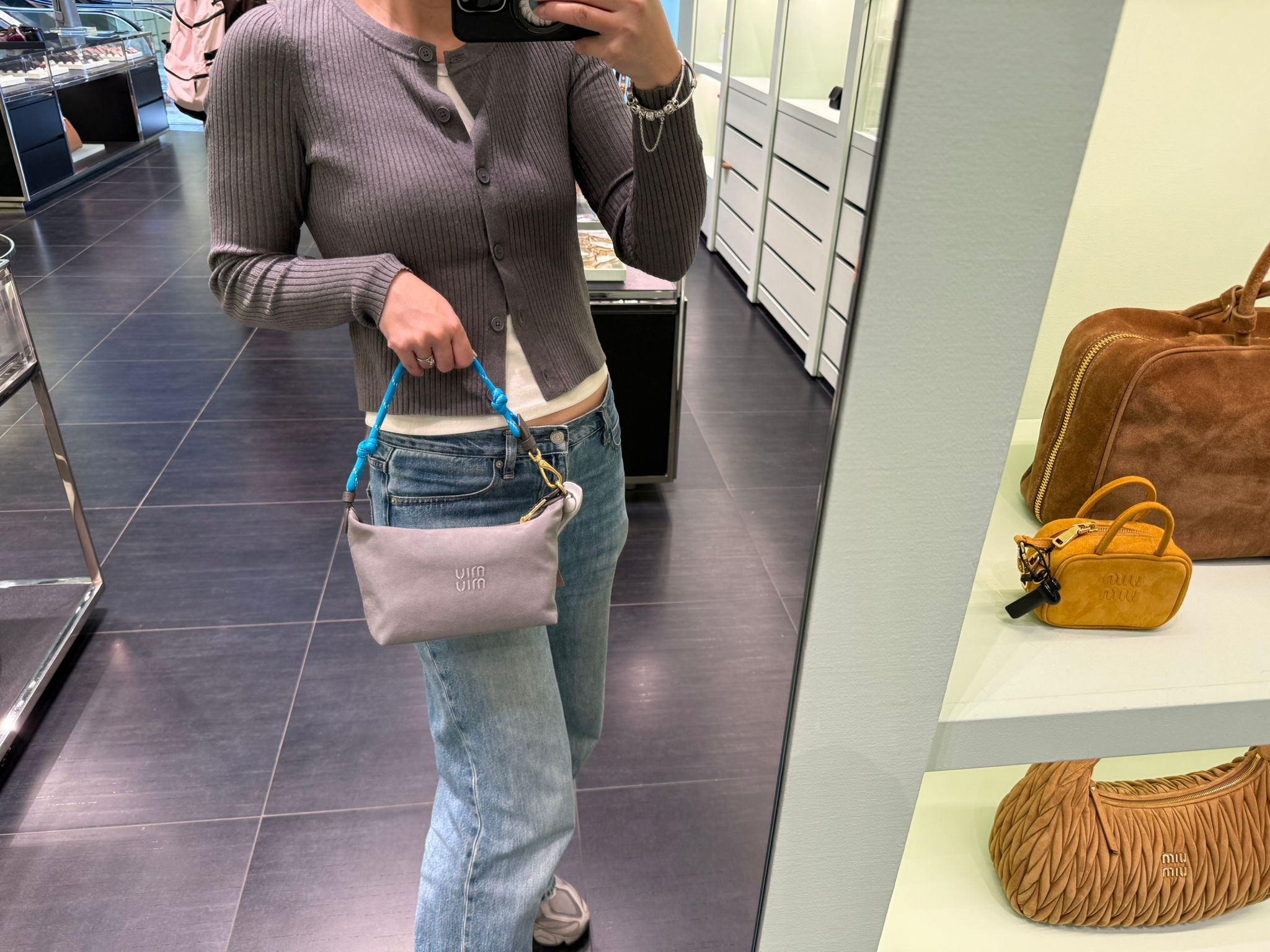 LYS01587 Miu Miu Gabardine Pouch Bag