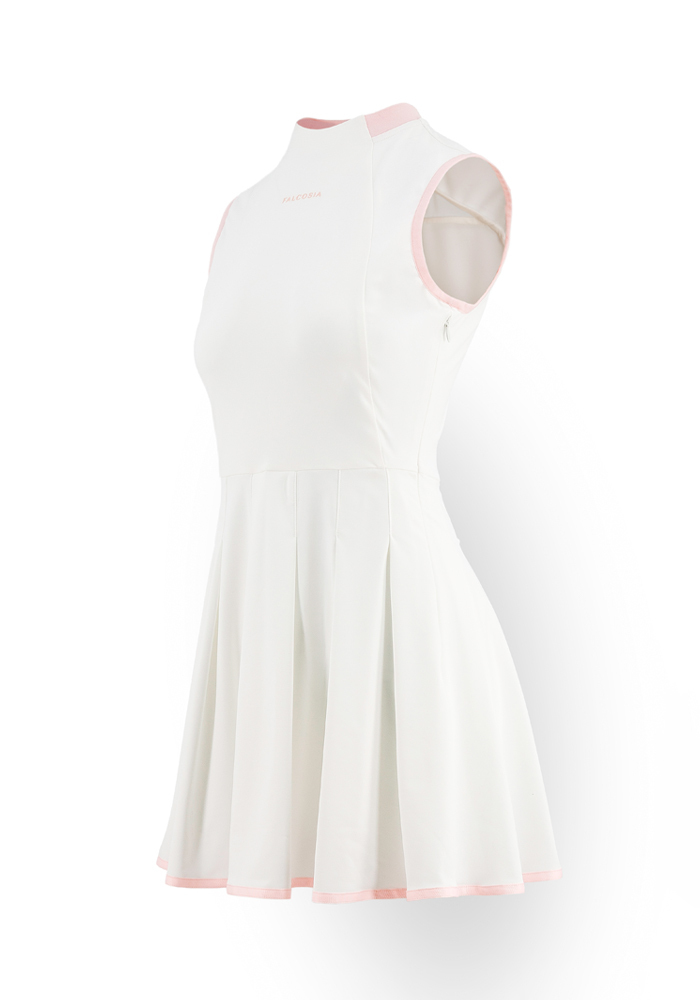 輕紗拼接透氣洋裝-假期白