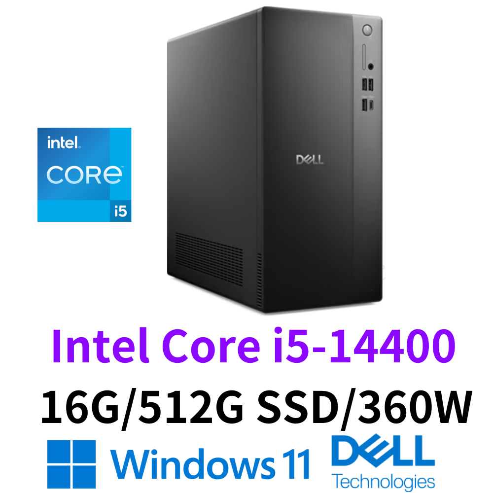 戴爾 DELL ECT1250-R1608BTWK 桌機 i5-14400/16G/512GSSD/W11