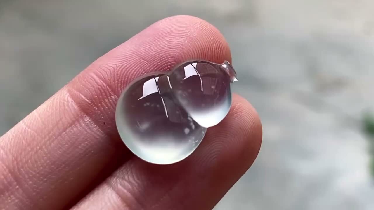 翡翠玻璃鋼雪花棉葫蘆,天然翡翠A玉, 緬甸玉, Jade, Jadeite