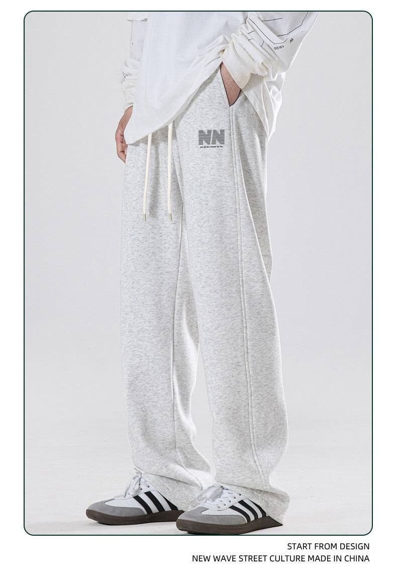 字母印花休閒彎刀褲