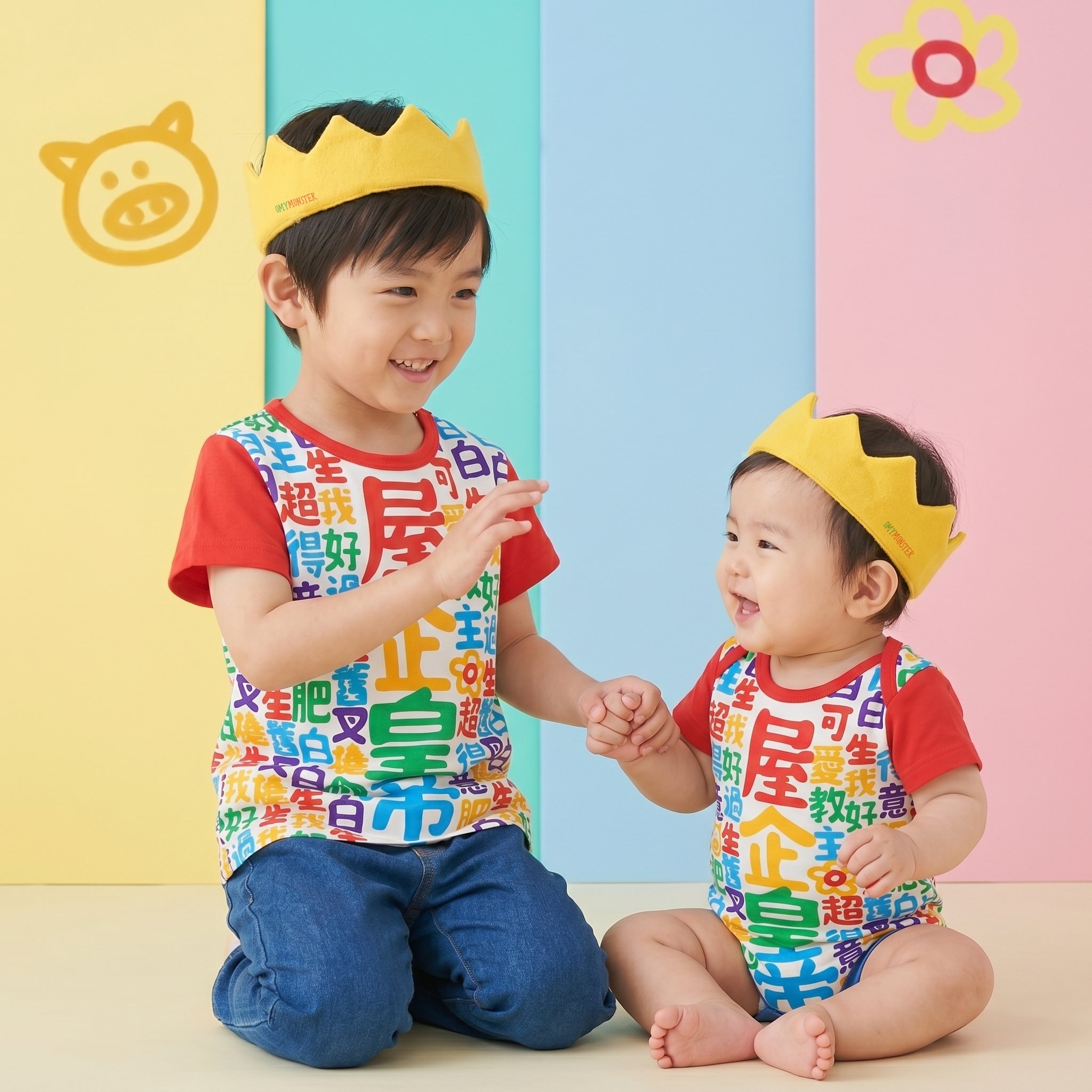 OMSST01_「屋企皇帝」短袖上衣連皇冠