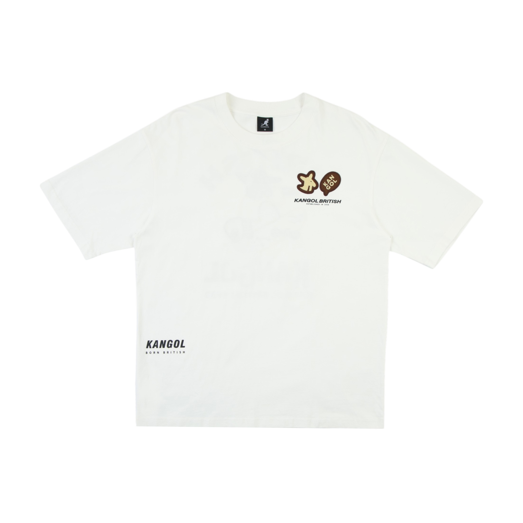 男女款 KANGOL TEE 黑色 白色 英國 袋鼠 中性 落肩 袋鼠 滑板 短T【66251009】