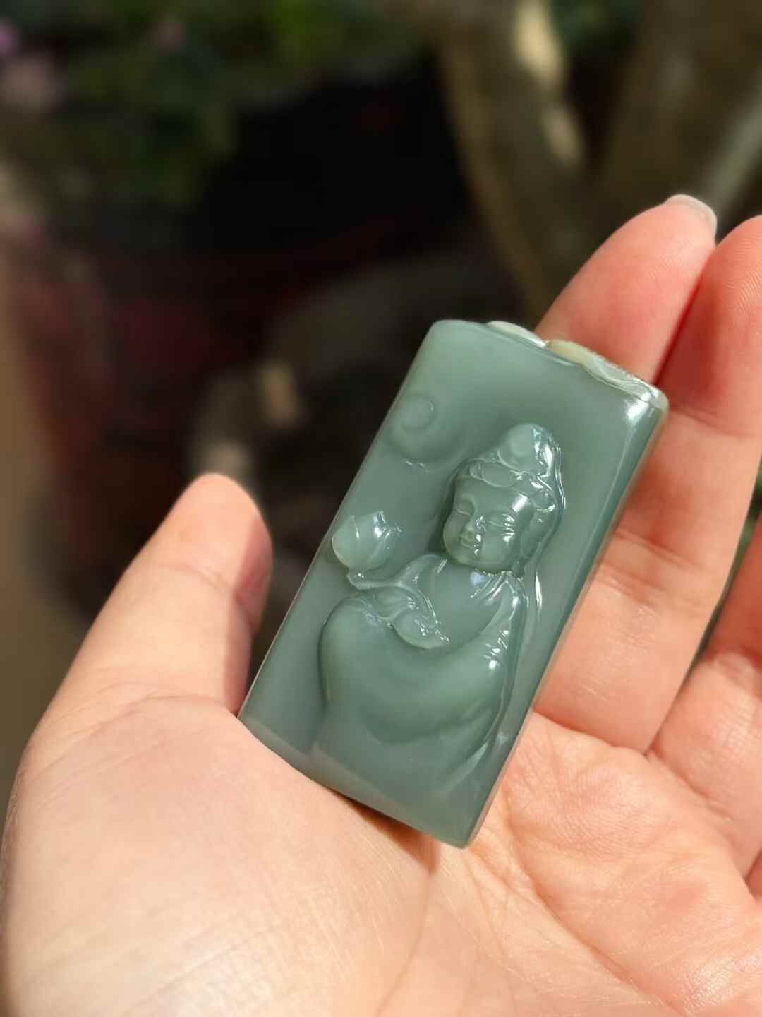 和田玉觀音,天然和田玉軟玉